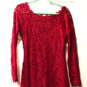 Red Lace Mini Dress
